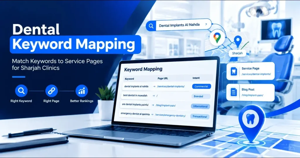 Dental keyword mapping for Sharjah dental clinic service pages