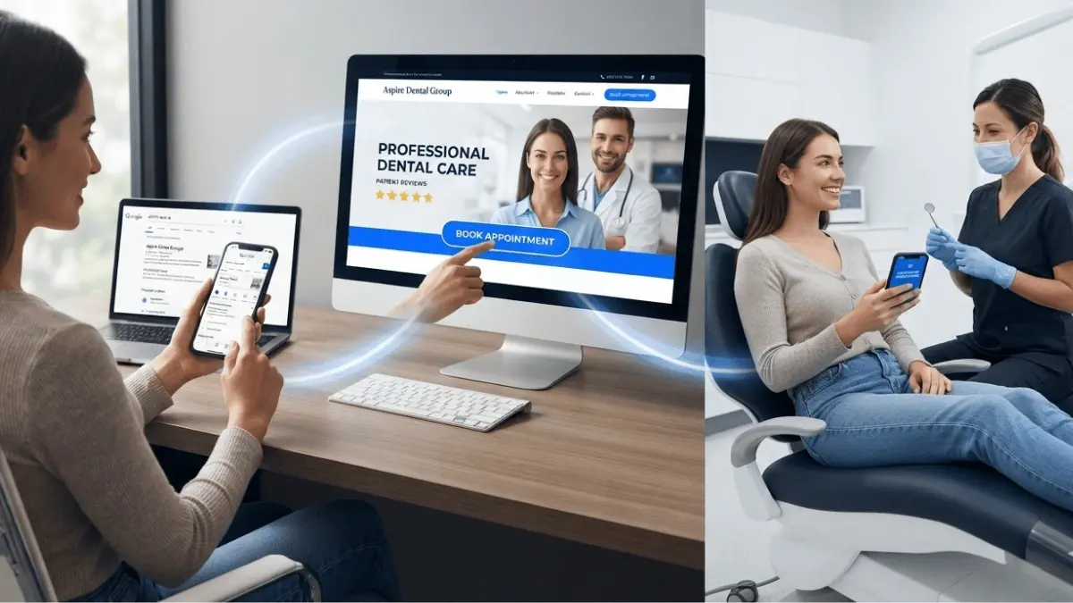 Dental SEO traffic converted into a booked patient appointment