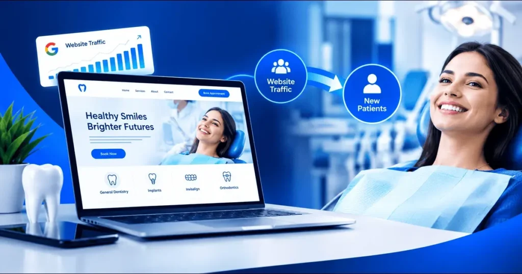 Dental website SEO traffic turning into new patients