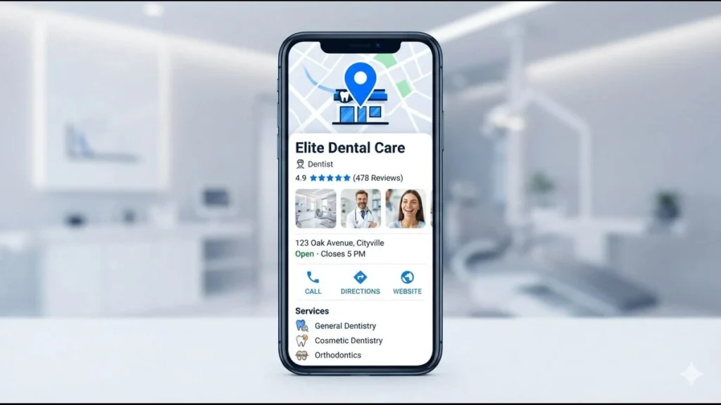 Google Maps SEO optimization for a dental clinic in Sharjah