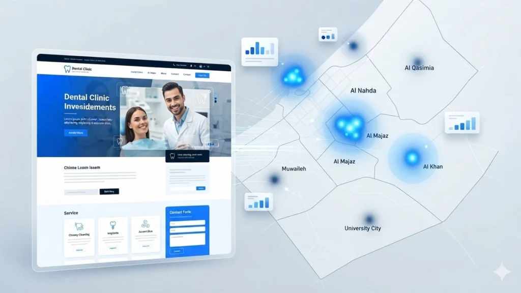 Sharjah dental clinic website and area based local SEO tracking